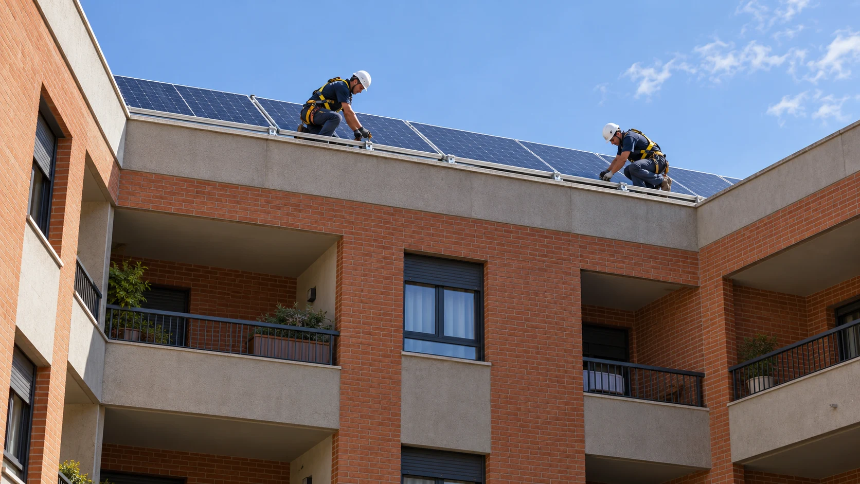 Placas solares y apoyo al montaje