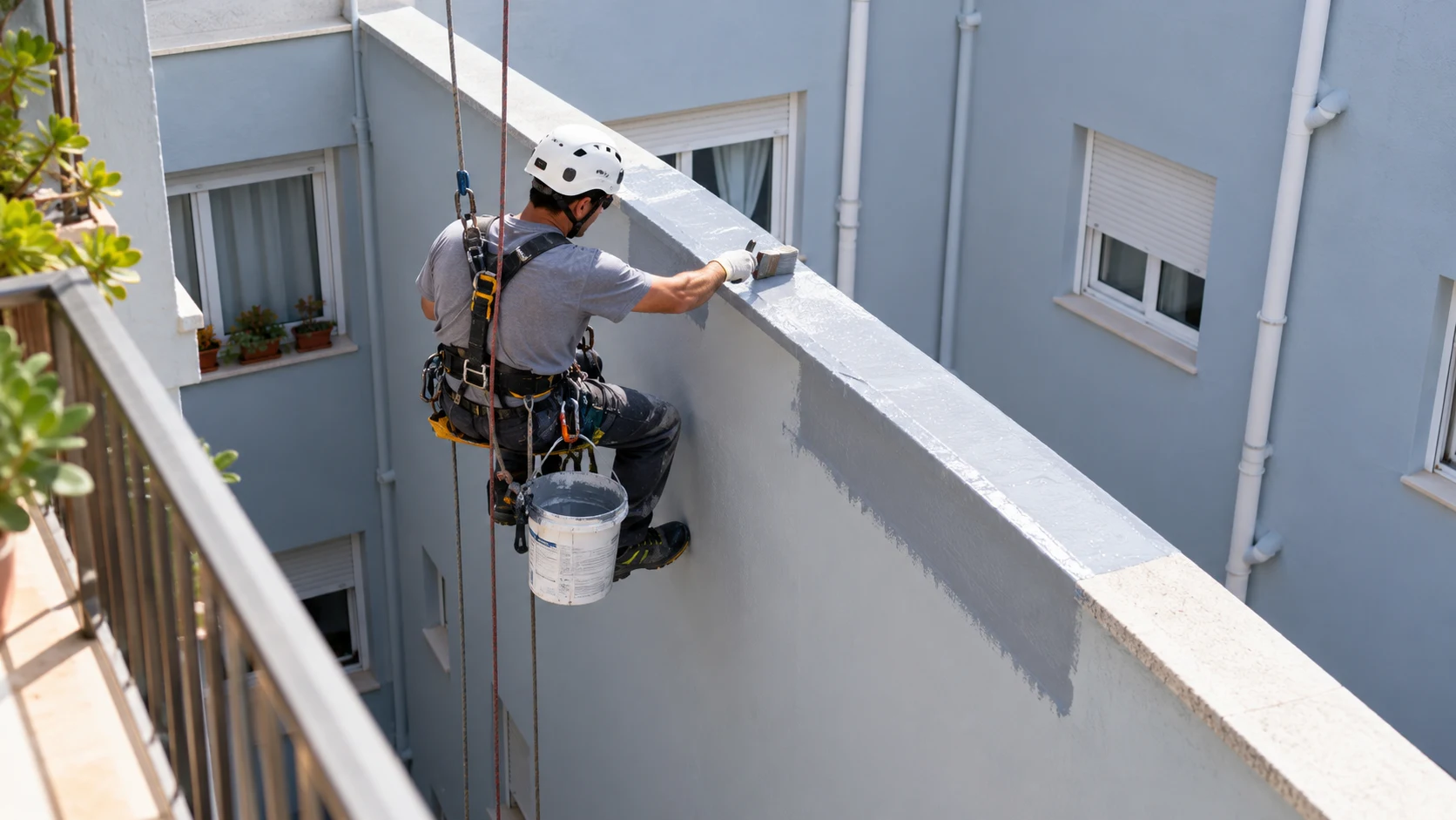Impermeabilización de peto exterior en altura