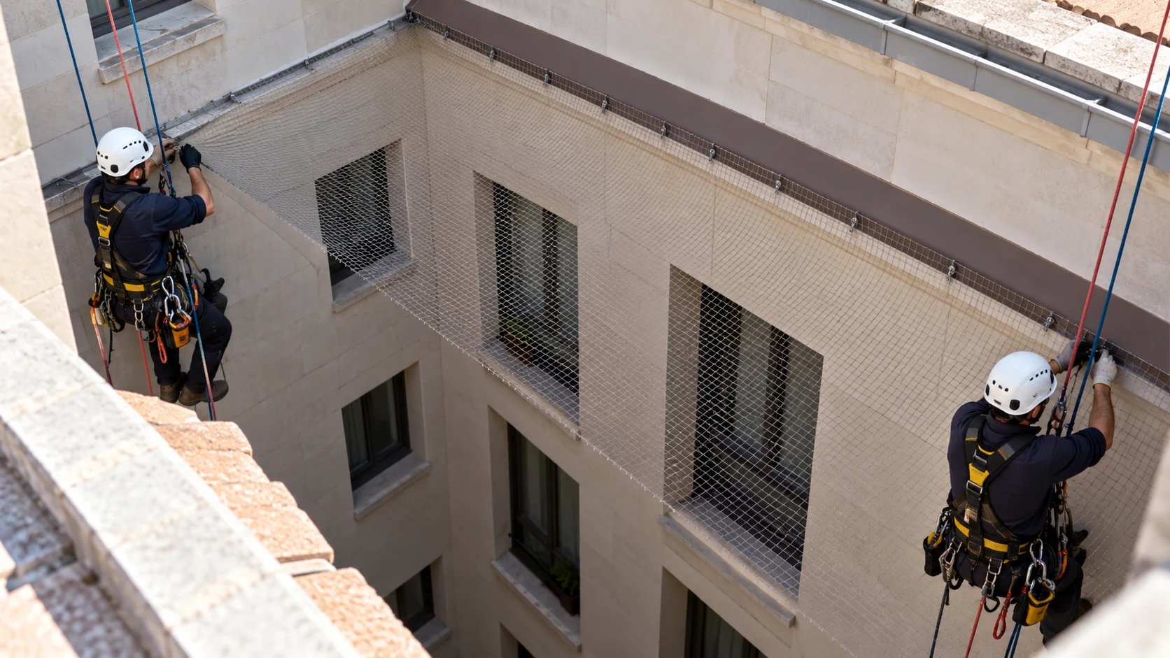Sistemas antiaves en fachadas y patios en Vilafranca del Penedès · imagen de contenido